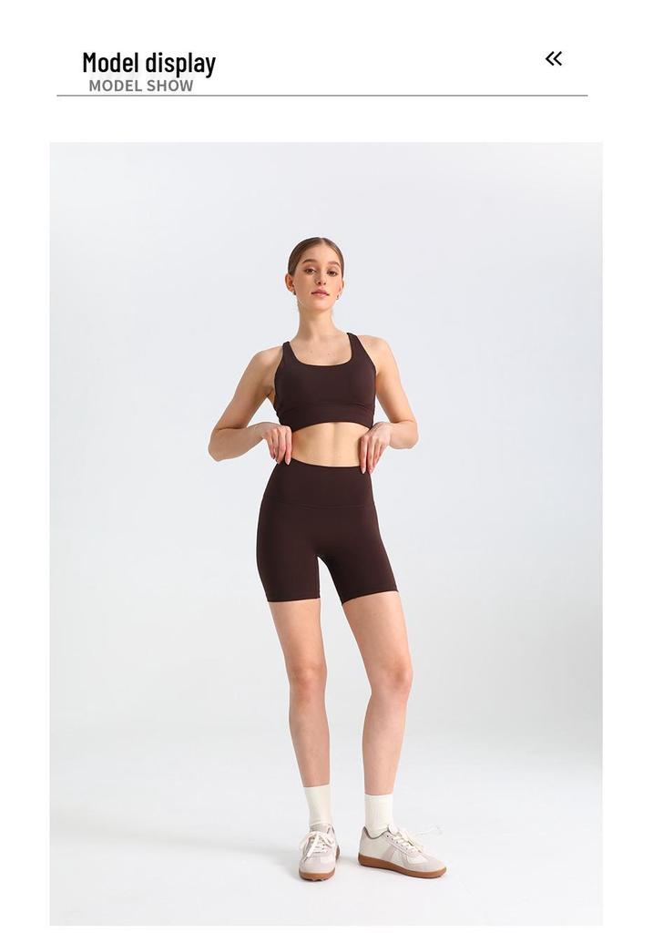 High Waist Butt-Lifting Yoga Shorts - Three-Quarter Length for Slimming and Fitness