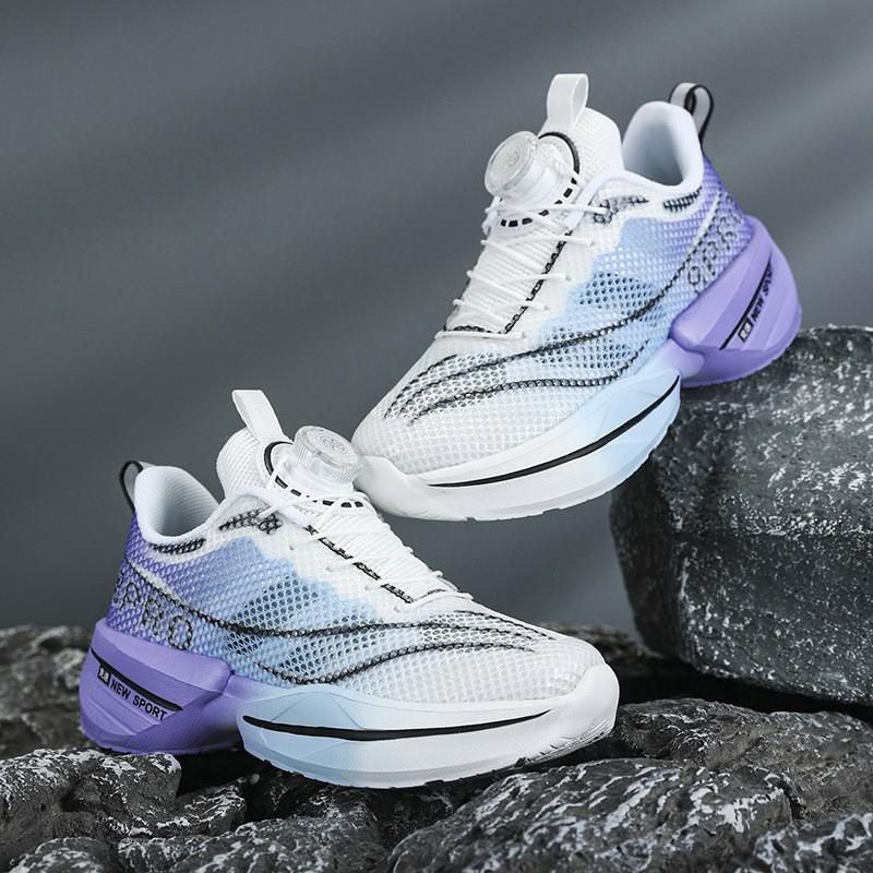 Boys Running Shoes Kids Teens Lightweight Breathable Mesh Sneakers With Rotating Buckle Fall