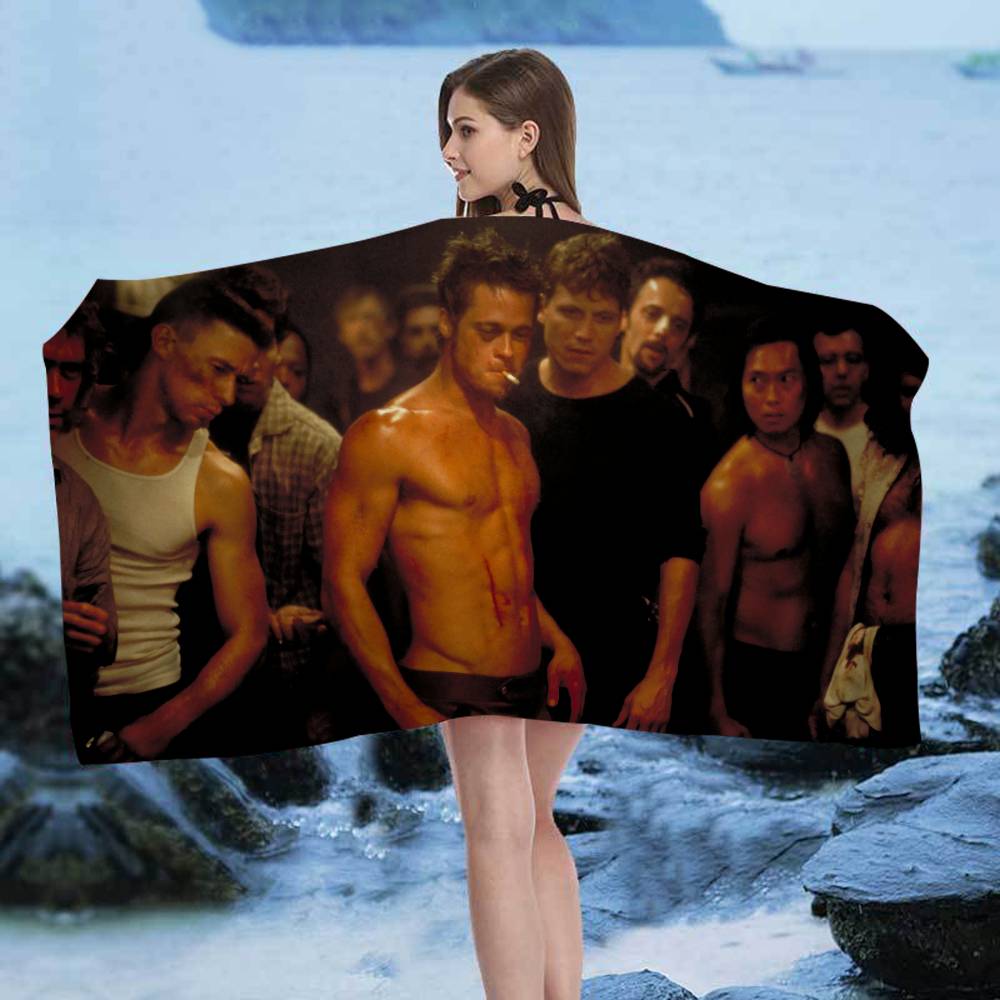 Film culte F-Fight C-Club Grandes Serviettes de Plage en Microfibre Serviette à Séchage Rapide Serviettes de Plage Sable Serviette de Piscine pour Voyage Piscine Natation Yoga