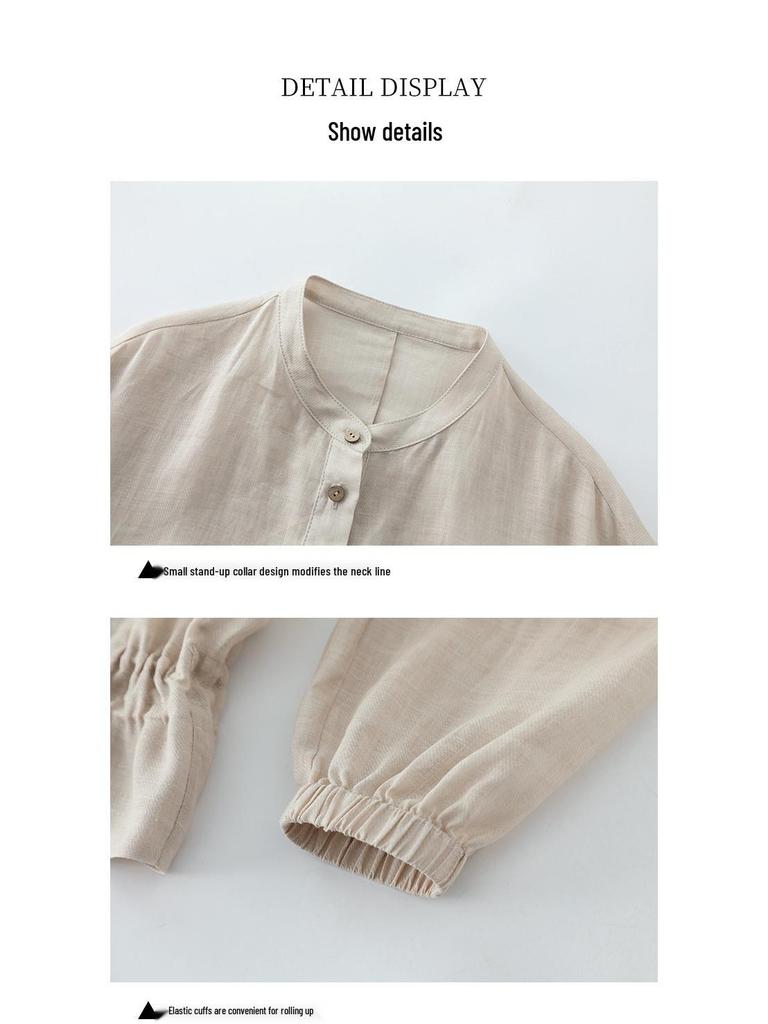 Yi Fei Women's 2026 Summer Ramie Shirt Jacket: Casual, Versatile, Slimming Long Sleeve Top, Breathable Fabric