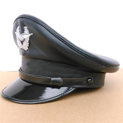 Germany Officer Visor Army Hat Cortical Military Police Leather Cap Cosplay Halloween Christmas Gift Spring Festival New Year