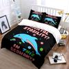 "Cartoon Dolphin Decor Set" Bedding Set with 1 Duvet Cover 2 Pillowcases Single Double King Queen, Gift