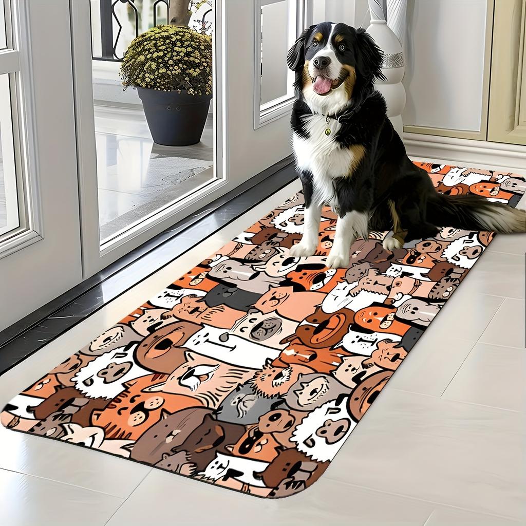 Funny Cartoon Animals Non-Slip Floor Mat Soft Absorbent Washable Decorative Area Rug for Entrance Bathroom Living Room