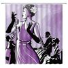 American Woman Jazz Shower Curtain African Black Girl Singing Jazzist Afrocentric Black Art Grunge Style Bathroom Curtains Decor