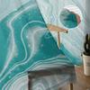 Marmor-Textur, türkisfarbene Fenstervorhänge, transparenter Chiffon-Tüll-Vorhang für Zuhause, Wohnzimmer, Hintergrunddekoration