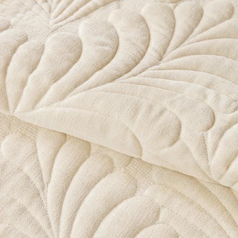 Chenille Sofa Cover Mat Leaves Jacquard Sofa Cushion for Living Room Light Luxury Lounge Couch Protector Covers Home Decor