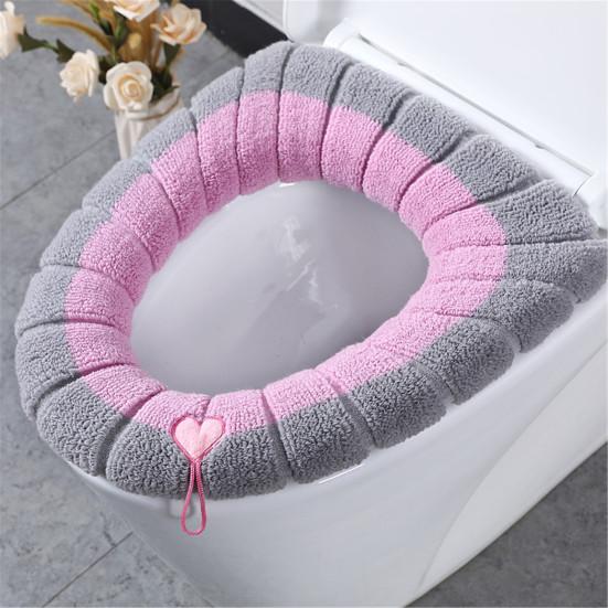 2Pcs Universal Soft Washable Thick Toilet Seat Cover Home Hotel Closestool Pad