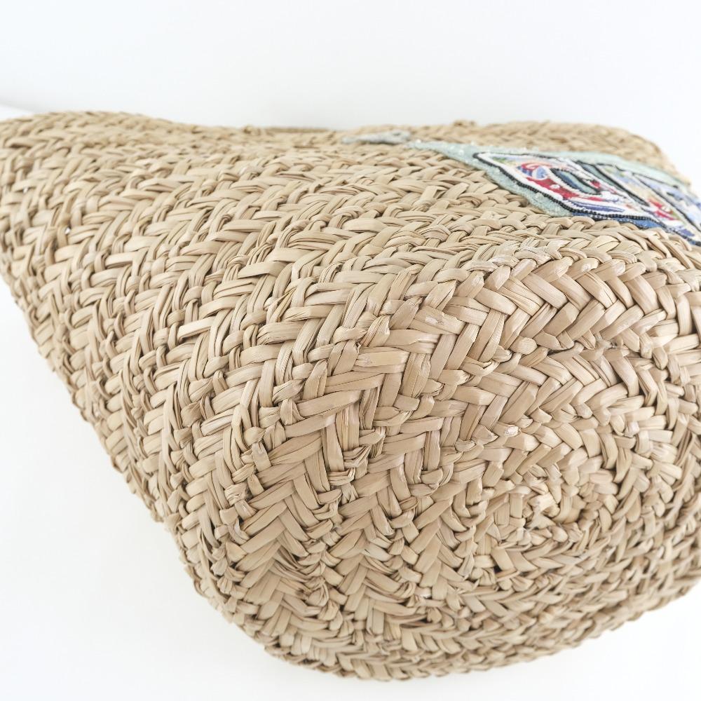 Anya Hindmarch Basket Bag Handbag Beige Raffia Women Used