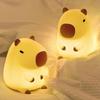 Capybara Night Light for Kid Silicone Baby Nursery Lamp Dimmable Squishy Touch Bedside Lamps Adorable Rechargeable Animal Lights