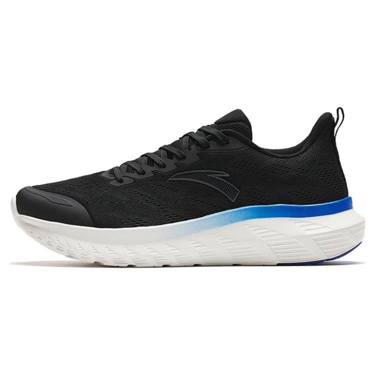 New Anta Light Cloud Anti Slip Wear Resistant Low Top Running Shoes Men's Black White 112345530-2