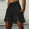 INCERUN Sommer Herren Elastischer Bund Lässige Lockere Halbhosen Shorts