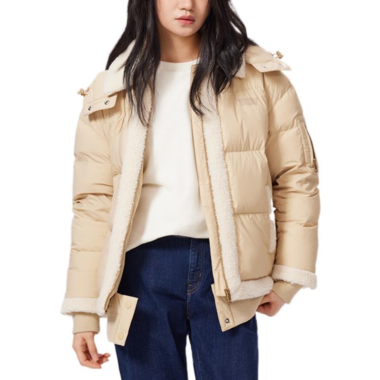 Levis FW22 Removable Hooded Long Sleeve Down Jacket Women Outerwear Khaki A5174-0000