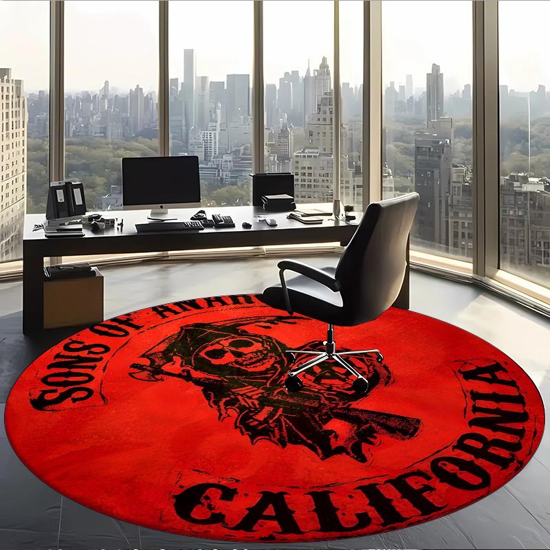 Sons Of Anarchy (14) Round Office Rug Decorative Floor Rug for Office Bedroom Living Room and Home Space