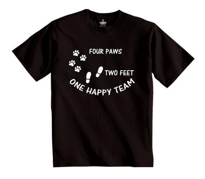 Shoebob Vier Pfoten Zwei Füße Ein glückliches Team T-Shirt Hundeliebhaber Oberteil Hundeausführer T-Shirt
