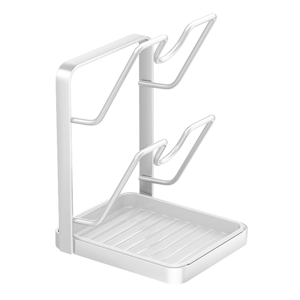 Držák pokliček Organizér pokliček Podložka pod lžíci Držák utěrky Pro kuchyňské náčiní Pult Stojan na pokličky 18,2x13,6x22,5cm Šedá,Bílá