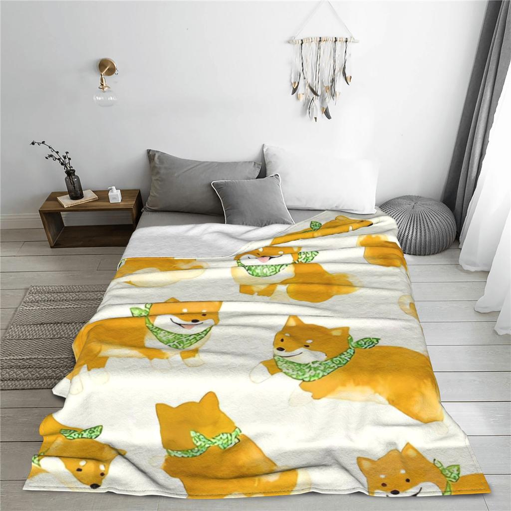 Shiba Inu Lieblich Hundedecke Camping Flanelldecke für Wohnzimmer Superweich Kundenspezifische Qualität Tagesdecke Geschenk