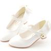 Girls' Fashionable High Heels Korean Style Princess Shoes All-match Shallow-mouth Leather Shoes