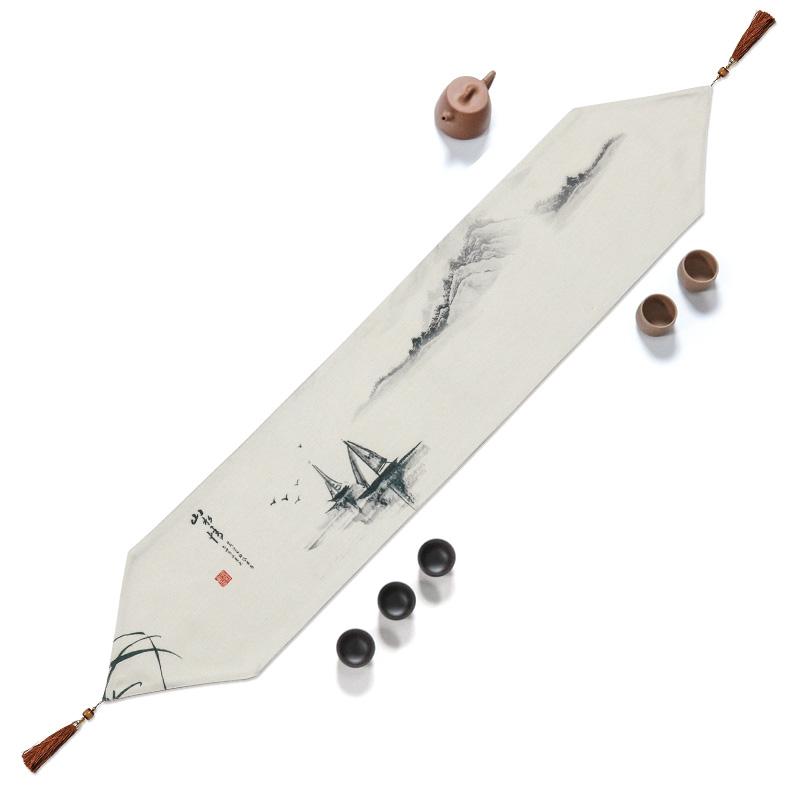 Tea Table Flag Tea Table Cloth New Chinese Tea Table Tea Table Cloth Art Long Table Towel Chinese Style Zen Table Flag