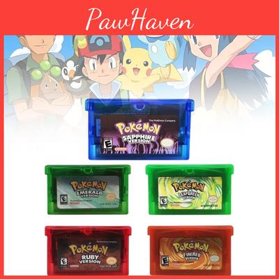 Classic Gba Game Cartridge Set Featuring Iconic Pocket Monsters In Vibrant Colors