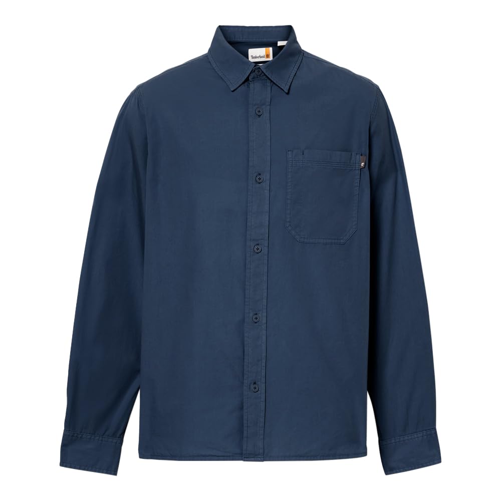 

Timberland Men s Garment-Dyed Poplin Shirt, Dark SAPPHIRE, Size M (TB0A42J54331)