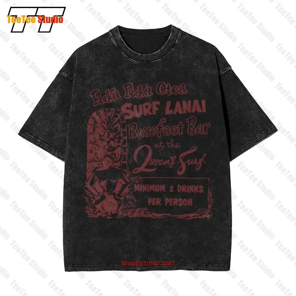 QueenS Surf Barefoot Bar Waikiki Hi Vintage Tiki Vintage Oversized TShirt P S