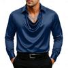 Men's Tops Long Sleeve Turn-Down Collar Soft Breathable Polyester Shirt for Beachwear Daily Office Party
