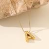 18K Gold Non-Fading English Letter Pendant Necklace with Simple Snake Clavicle Chain