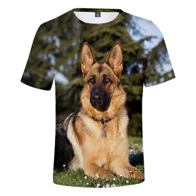 Personality T Shirt 3D Print German Shepherd T-shirt Men/Women Cute Dog Clothes Young Summer Fashion German Shepherd T Shirt