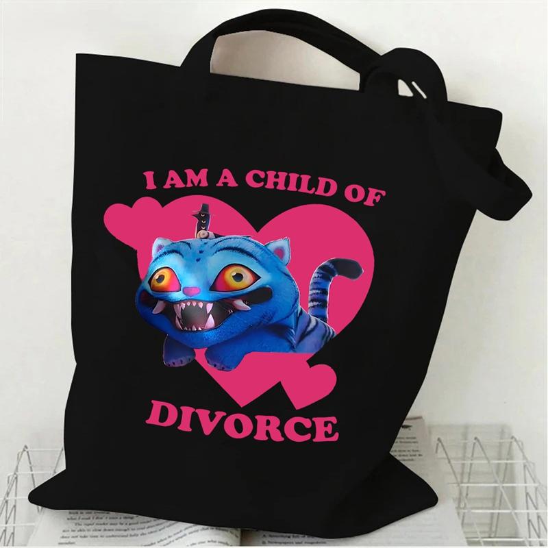 New Kpop Demon Hunters Black White Canvas Bag Saja Boys Anime Print Tote Bag Girls Trendy Lightweight Shoulder Bag