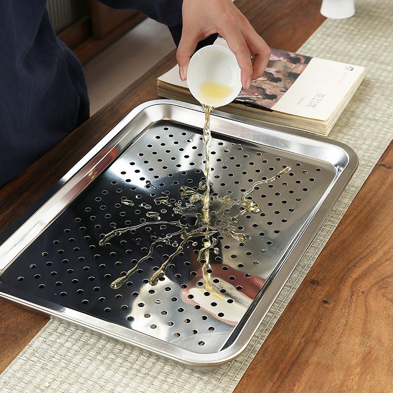 

Thickened stainless steel tea tray tea set integrated home office set tea brewer ceramic kung fu tea set