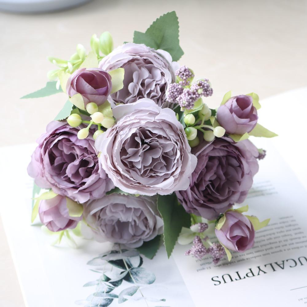 Vases Decoration Artificial Rose Flowers Peony Shape Festival Decoration  Festival Use