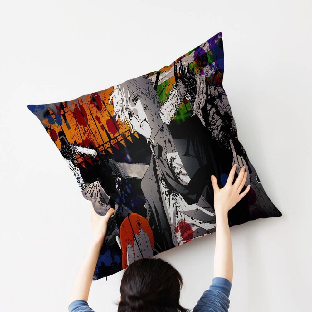Anime C-chainsaws M-mans Personalized Pillow Cover Kids Bedroom Wild Party Decor Pillowcase kid Birthday shower Gift