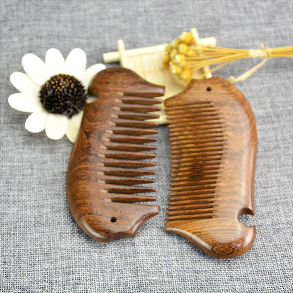 Exquisite Golden Sandalwood Fish Style Comb - Massage Gift for Men and Women