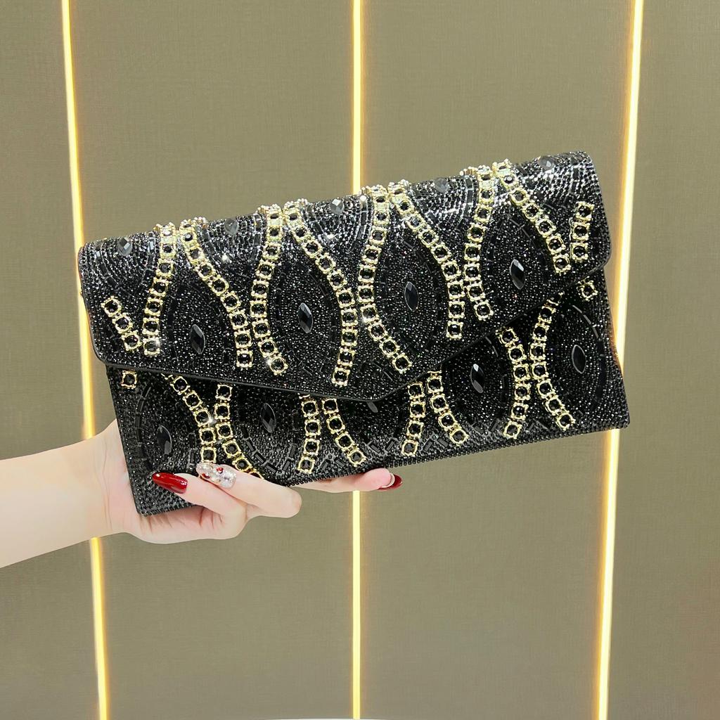 Sac à main, Sac pochette, Sac bandoulière exquis pour femme incrusté de diamants, Sac à main, Sac à chaîne