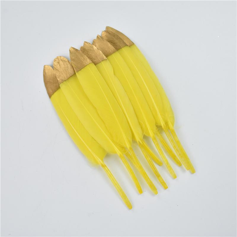 10-15cm/4-6inch Golden Powder Dipped Duck Feathers for Crafts Natural Feather Handicraft Accessories Diy Decoration