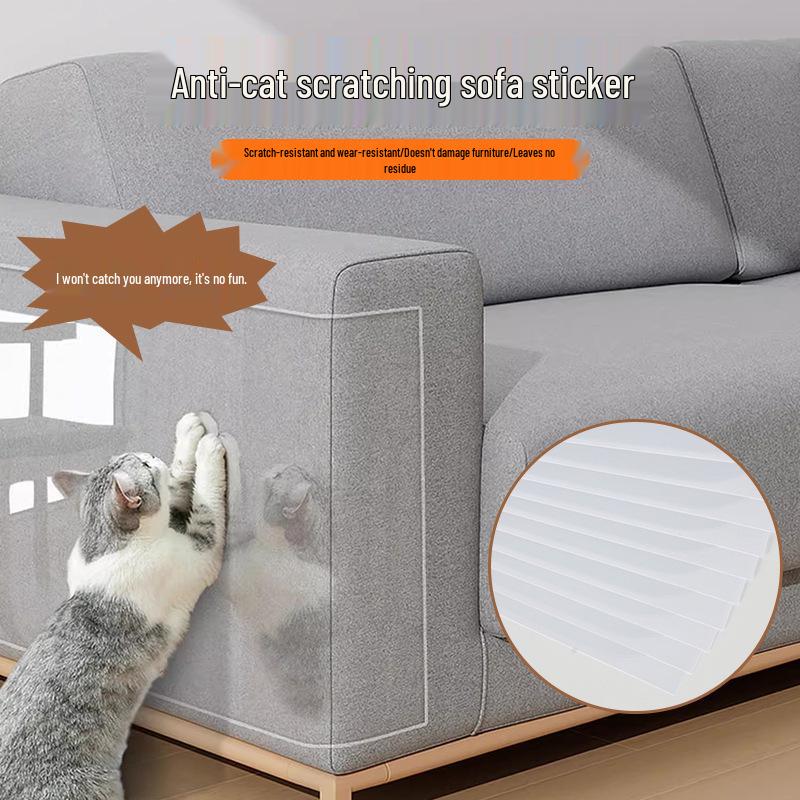 Transparent Cat Scratch-Resistant Sofa Protector Sticker for Furniture and Doors