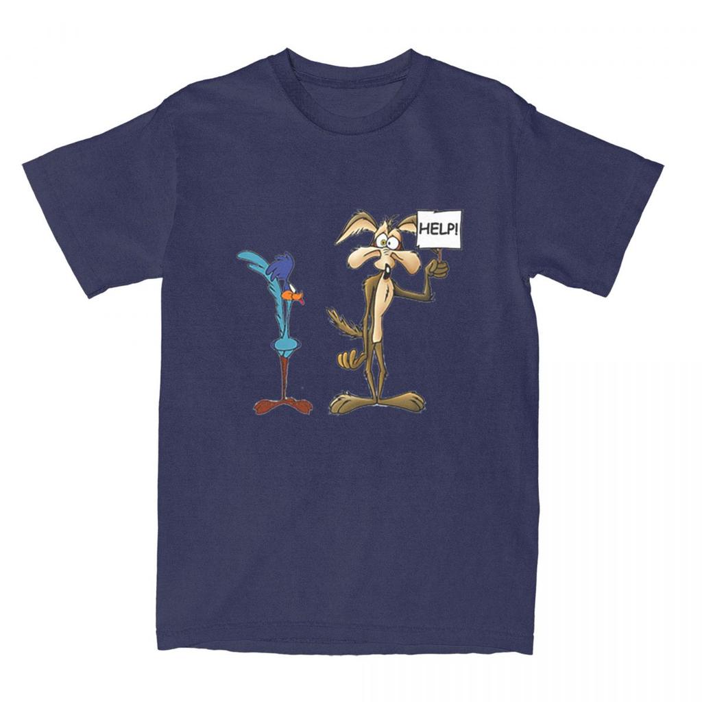 Casual Roadrunner Wile Coyote Cartoon T Shirt Unisex Crewneck Short Sleeve Top Tee Cotton Tops