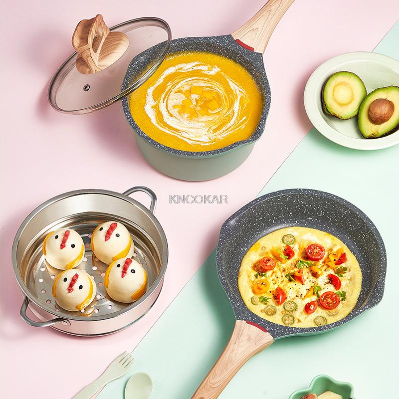 Baby Complementary Food Pot Decocting Integrated Pot Small Milk Pot Maifan Stone Milk Pot Non Stick Pot Frying Pot Steaming Pot