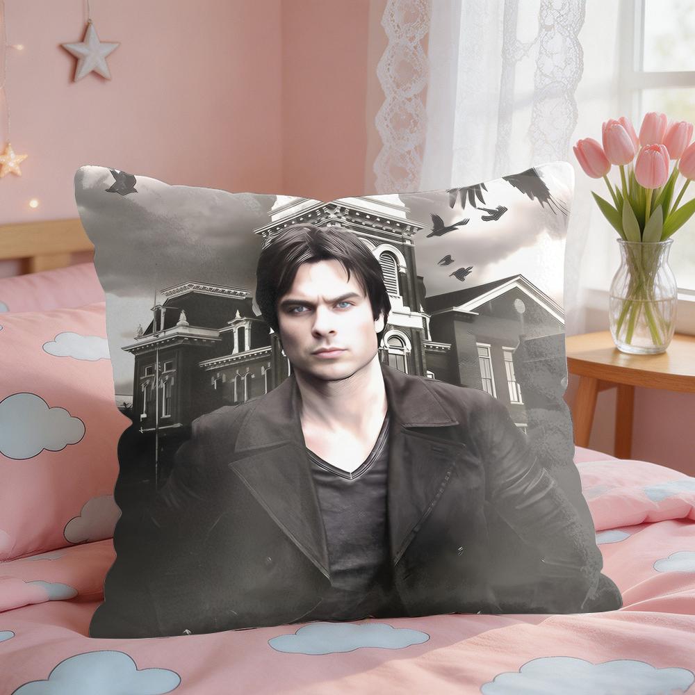 DDamon Salvatore COOL Cushion Cover Square Short Plush Pillow Case Living Room Sofa Home Decor Funda X