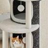 Drapak dla kota Wieża do wspinania dla kota Beczka do drapania dla kota z 3 jaskiniami dla kota Sisalowa podkładka do drapania Wielopoziomowa wieża do zabawy dla kota dla rodziny z wieloma kotami