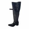 Maillard Pile Boots WoLong Boots Autumn Winter Pointed Head Thick Heel Two Wear Belt Buckle Knight Boots High Boots
