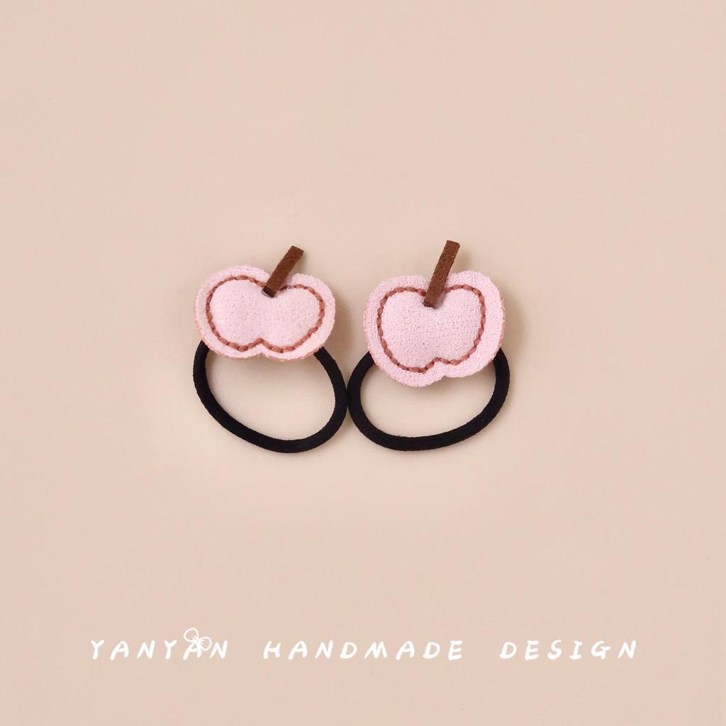 Non-Damaging Autumn/Winter Apple Hair Clips for Kids - Full Fabric Cover, Ideal for Bangs