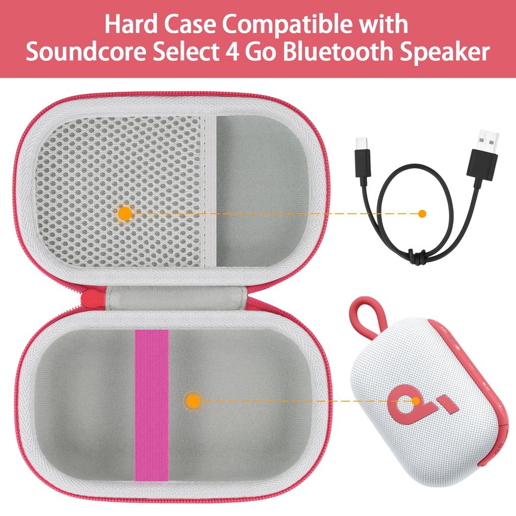 Anker Soundcores Select 4 Go Bluetooth Speaker Portable Speaker Storage co2CREA (Case Only) Case, Off-White -