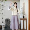Autumn & Winter Retro Embroidered Deerskin Tang Suit: Women’s Improved Hanfu Tea Suit