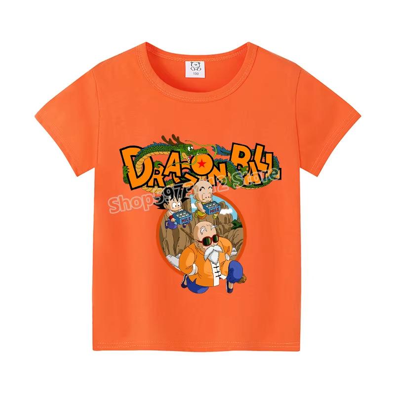 Colorful Dragon Ball Sun T-shirt: Harajuku Style Short Sleeve for Kids