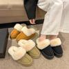 Fashion Winter Fluffy Women Cotton Slippers Warm Short Plush Non-slip Cozy Soft Fuzzy Snow Boots Indoor Fleece Lined Fur Platform Shoes