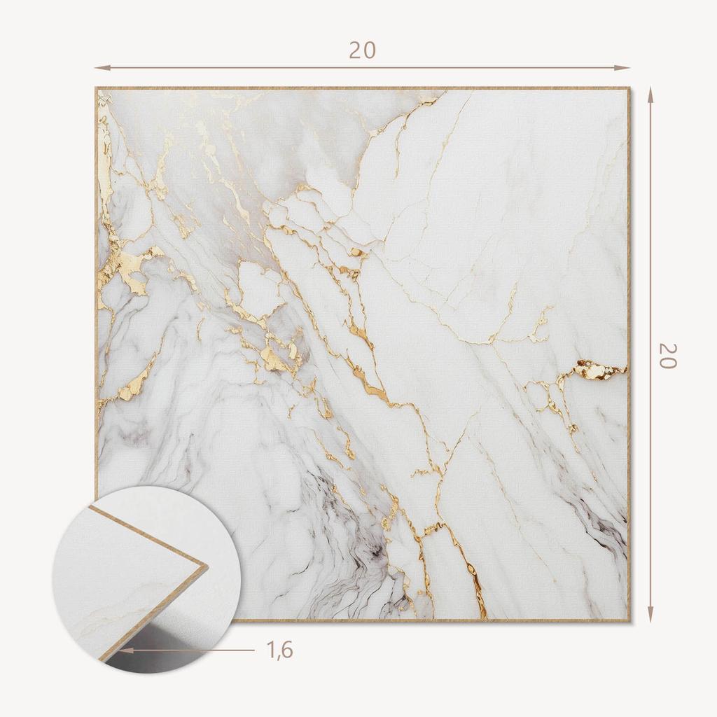 Dekoracyjne Kafelki Winylowe Podłogowe Elegancki Marmur Z Żyłkami 20X20X20 Cm