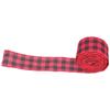5m Christmas Wired Edge Ribbon Decorative Plaid Ribbon for Home DIY Gift Wrapping Crafts(Black Red )