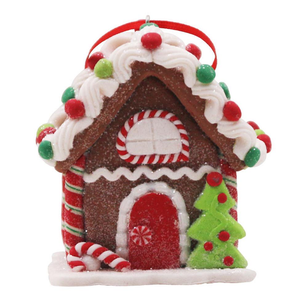 Festive Gatherings Christmas House Pendant Festive Ornament Charming Clay House Ornament 8*8*8cm Delightful Addition