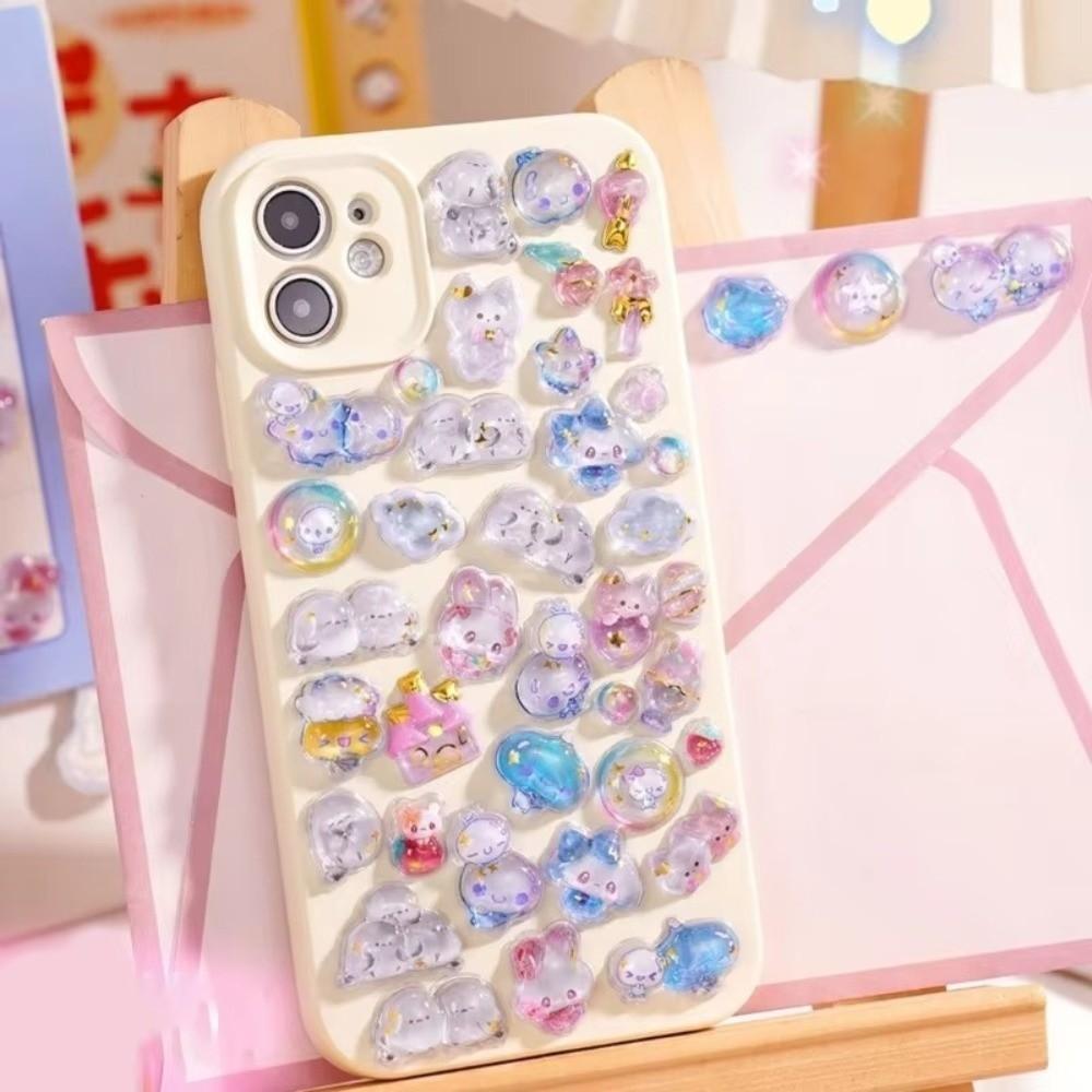 Embossed Animal 3D Crystal Sticker DIY Crafts Melody 3D Relief Stiers Drop Particle Decal PVC Relief Decorative Sticker